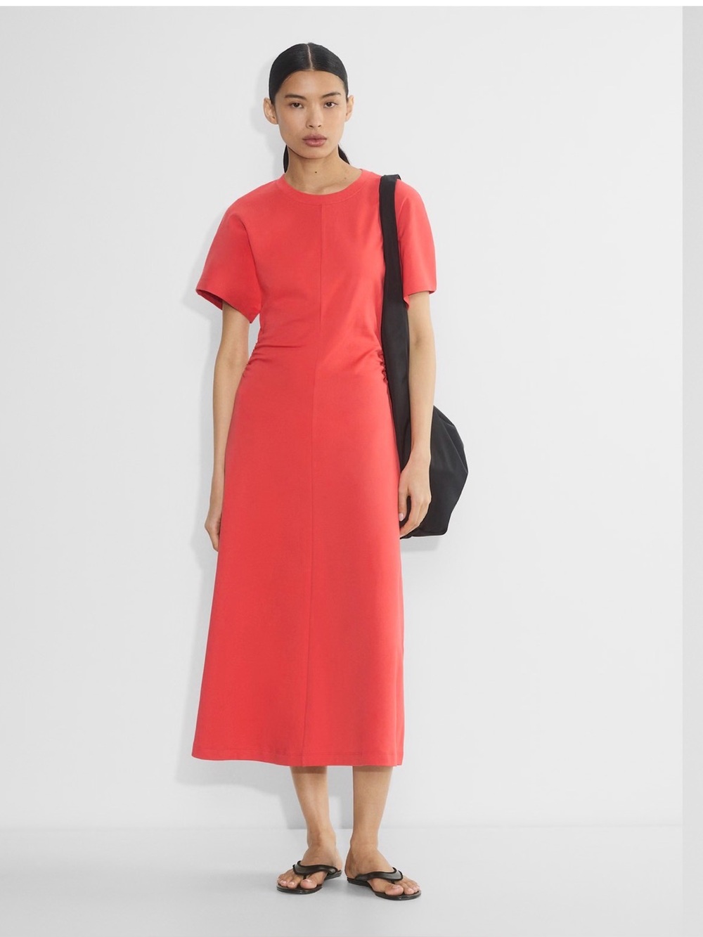 Aritzia InterLock Cotton Elevator Dress Babaton XS - Cherry Red
